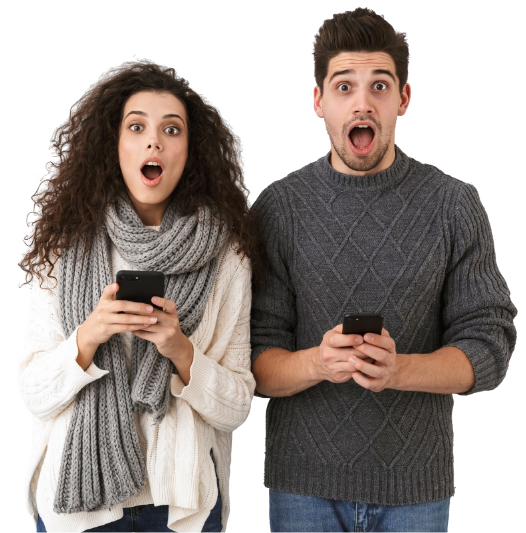 dos personas con cara de sorpresa