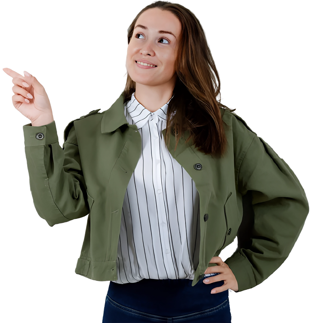 personaje servicio energy señalando izquierda